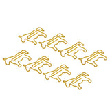 Max 8 Pieces Gold Metal Horse Shape Paper Clips Office Bookmarks Stationery