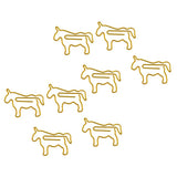 Max 8 Pieces Gold Metal Horse Shape Paper Clips Office Bookmarks Stationery
