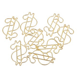Max 8 Pcs Metal Metal Paper Clip Hand Account Bookmark Stationery Dollar Sign