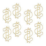 Max 8 Pcs Metal Metal Paper Clip Hand Account Bookmark Stationery Dollar Sign