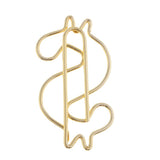 Max 8 Pcs Metal Metal Paper Clip Hand Account Bookmark Stationery Dollar Sign