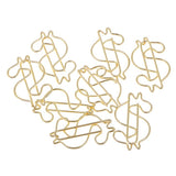 Max 8 Pcs Metal Metal Paper Clip Hand Account Bookmark Stationery Dollar Sign