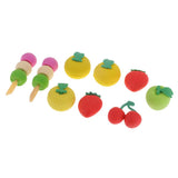 Max 16Pcs Fruits Pencil Erasers Kids School Stationery Supplies Xmas Party Gifts