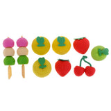Max 16Pcs Fruits Pencil Erasers Kids School Stationery Supplies Xmas Party Gifts