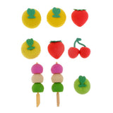 Max 16Pcs Fruits Pencil Erasers Kids School Stationery Supplies Xmas Party Gifts