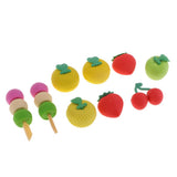 Max 16Pcs Fruits Pencil Erasers Kids School Stationery Supplies Xmas Party Gifts