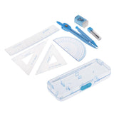 Max Compass Geometry Kit Math Set 7 Pcs for Students with Plastic Carrying Case