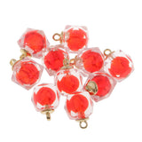 Maxbell 10x Clear Resin Polygon Crystal Pendants Jewelry Making Charms red