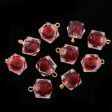 Maxbell 10x Clear Resin Polygon Crystal Pendants Jewelry Making Charms red