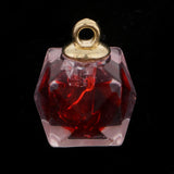 Maxbell 10x Clear Resin Polygon Crystal Pendants Jewelry Making Charms red