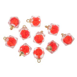 Maxbell 10x Clear Resin Polygon Crystal Pendants Jewelry Making Charms red