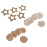 Maxbell 5 Piece Jute Cord Rope Charms Necklace Earrings Pendants Star 45x45mm