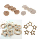 Maxbell 5 Piece Jute Cord Rope Charms Necklace Earrings Pendants Star 45x45mm
