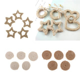 Maxbell 5 Piece Jute Cord Rope Charms Necklace Earrings Pendants Beige Round 38x7mm
