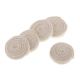 Maxbell 5 Piece Jute Cord Rope Charms Necklace Earrings Pendants Beige Round 38x7mm