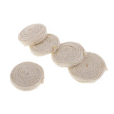 Maxbell 5 Piece Jute Cord Rope Charms Necklace Earrings Pendants Beige Round 38x7mm
