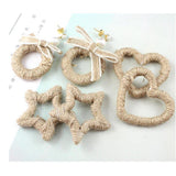 Maxbell 5 Piece Jute Cord Rope Charms Necklace Earrings Pendants Beige Round 38x7mm