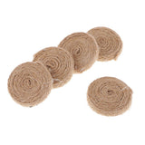 Maxbell 5 Piece Jute Cord Rope Charms Necklace Earrings Pendants Brown Round 38x7mm