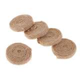 Maxbell 5 Piece Jute Cord Rope Charms Necklace Earrings Pendants Brown Round 38x7mm