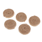 Maxbell 5 Piece Jute Cord Rope Charms Necklace Earrings Pendants Brown Round 38x7mm