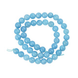 Maxbell 1 Strand of 15inch Natural Jade Jewelry Making Stone Round Loose Beads 8mm