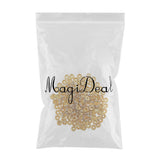 Maxbell 200Pcs 8mm Gold Plated Rhinestone Rondelle Spacer Beads for jewelery Making