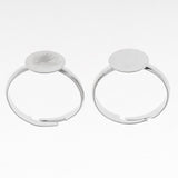 Max 10 Pieces Lots Silver Plated Ring Blanks Adjustable 10mm Flat Pad Handmade Finger Rings Findings DIY Supplies Pad for Jewelry Making