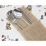 6pcs Burlap Knifes Forks Holders Cutlery Pouch Bag Party Tableware Favor