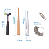 Max 1 Set Ring Sizer Stick Mandrel Finger Gauge Hammer Measuring Jewelry Tools