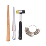 Max 1 Set Ring Sizer Stick Mandrel Finger Gauge Hammer Measuring Jewelry Tools