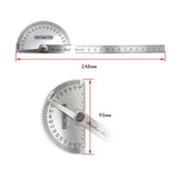 Max Steel 180 Degrees Rotary Swing Arm Protractor for Student School Woodworking