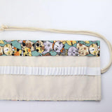 Max Cat Pattern Canvas Pencil Bags Pen Case Painting Brush Pouch Roll Up Holders