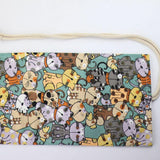 Max Cat Pattern Canvas Pencil Bags Pen Case Painting Brush Pouch Roll Up Holders