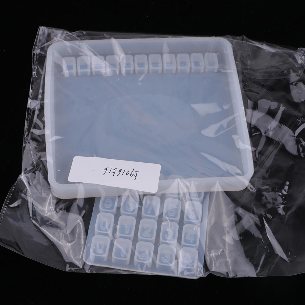 Maxbell Numbers Silicone Resin Casting Mold DIY Craft Jewelry Making Mould Square