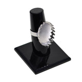 Max 10x Copper Crowns Adjustable Ring Base Blanks for Oval Cabochon White Gold