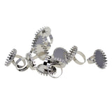 Max 10x Copper Crowns Adjustable Ring Base Blanks for Oval Cabochon White Gold