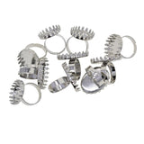 Max 10x Copper Crowns Adjustable Ring Base Blanks for Oval Cabochon White Gold