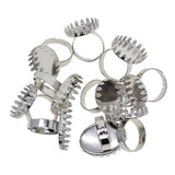 Max 10x Copper Crowns Adjustable Ring Base Blanks for Oval Cabochon White Gold