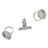 Max 10x Copper Crowns Adjustable Ring Base Blanks for Oval Cabochon White Gold