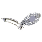 Max 2x Antique Hollowed French Clip Barrette Cabochon Blank Setting Base Silver