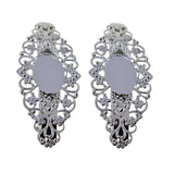 Max 2x Antique Hollowed French Clip Barrette Cabochon Blank Setting Base Silver