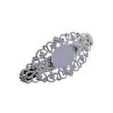 Max 2x Antique Hollowed French Clip Barrette Cabochon Blank Setting Base Silver