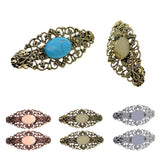 Max 2x Antique Hollowed French Clip Barrette Cabochon Blank Setting Base Silver