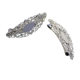 Max 2x Antique Hollowed French Clip Barrette Cabochon Blank Setting Base Silver
