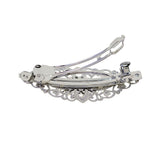 Max 2x Antique Hollowed French Clip Barrette Cabochon Blank Setting Base Silver