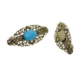 Max 2x Antique Hollowed French Clip Barrette Cabochon Blank Setting Base Bronze
