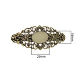 Max 2x Antique Hollowed French Clip Barrette Cabochon Blank Setting Base Bronze