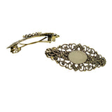 Max 2x Antique Hollowed French Clip Barrette Cabochon Blank Setting Base Bronze