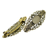 Max 2x Antique Hollowed French Clip Barrette Cabochon Blank Setting Base Bronze