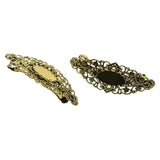 Max 2x Antique Hollowed French Clip Barrette Cabochon Blank Setting Base Bronze